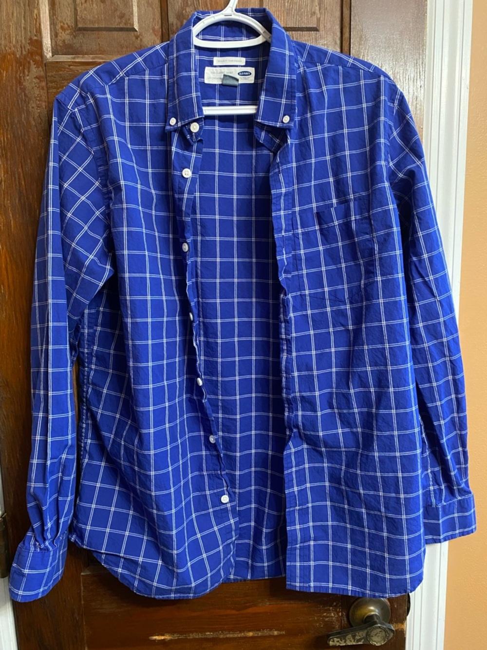 Old Navy Blue Windowpane Button-Down Shirt